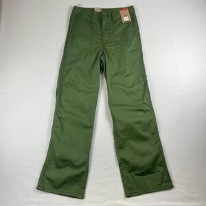 Levi's Women's Utility Pants Olive Green High Rise Wide Leg Cargo Style 00 24x29